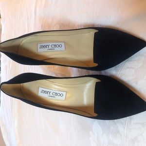 Jimmy Choo Avril Navy Suede Pointed Toe Pumps